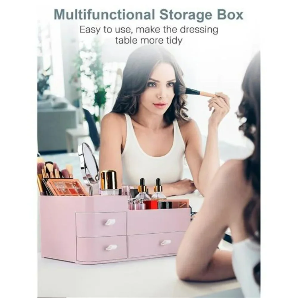 Large Makeup Organizer with Drawers Vanity Storage for Bathroom Countertop